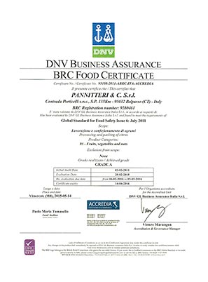 Certificato BRC richiesto dalle catene alimentari di distribuzione inglesi